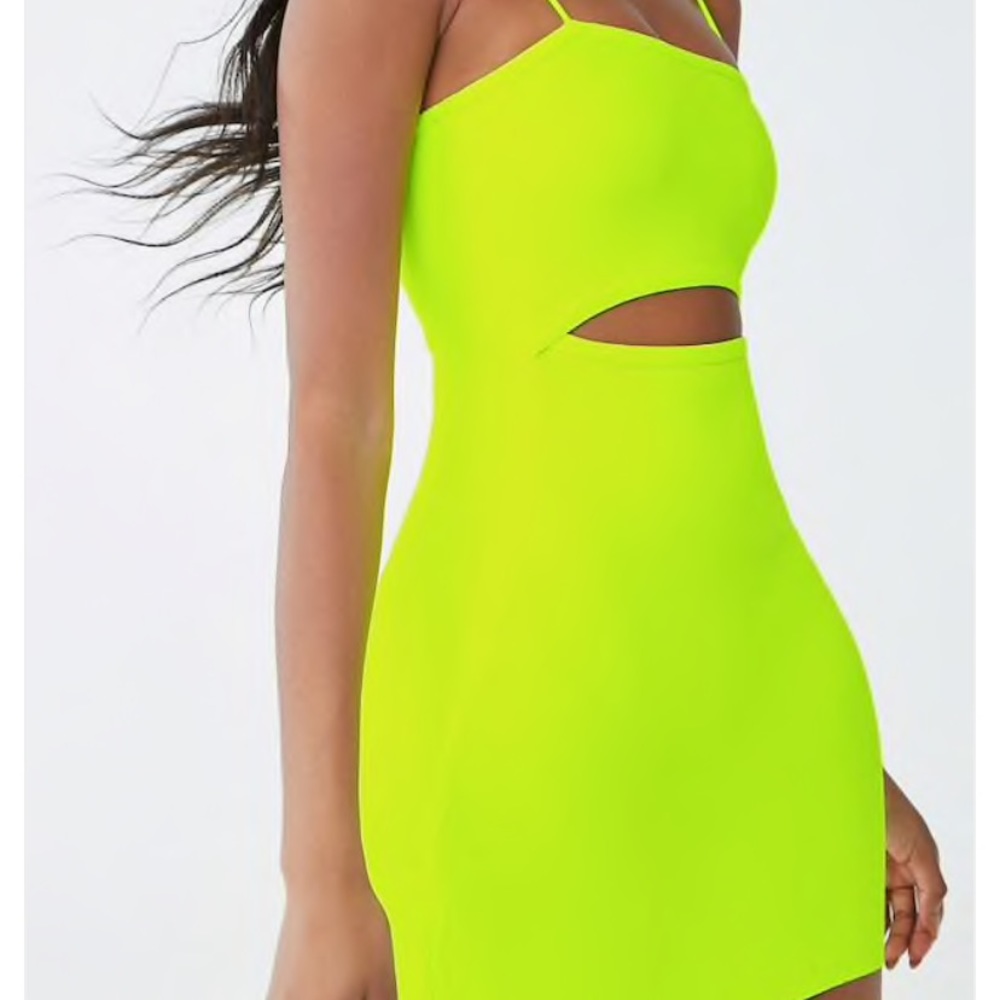 Neon cut out dress